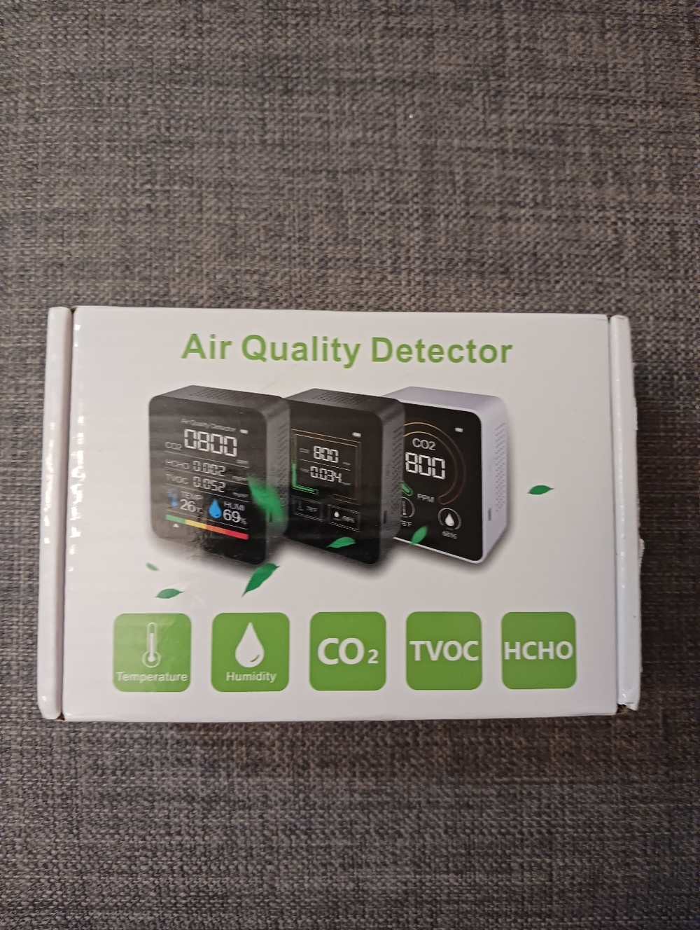 New Air Quality Detector Black 2CO10  In Open Box